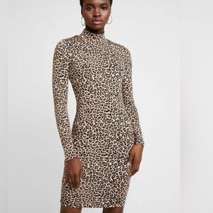 Bardot Cheetah Print Long Sleeve Bodycon Dress Sz. 6/S